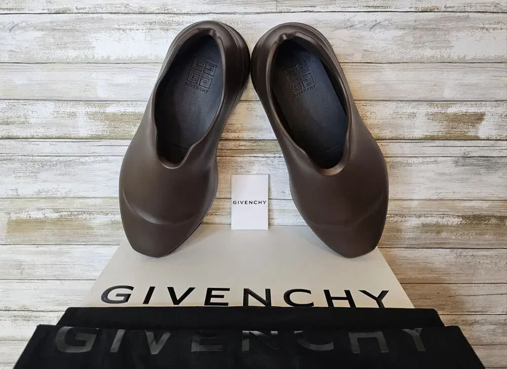 Authentic GIVENCHY Show Low Shoes - Dark Brown - Rubber - Size US 12 / EU 45